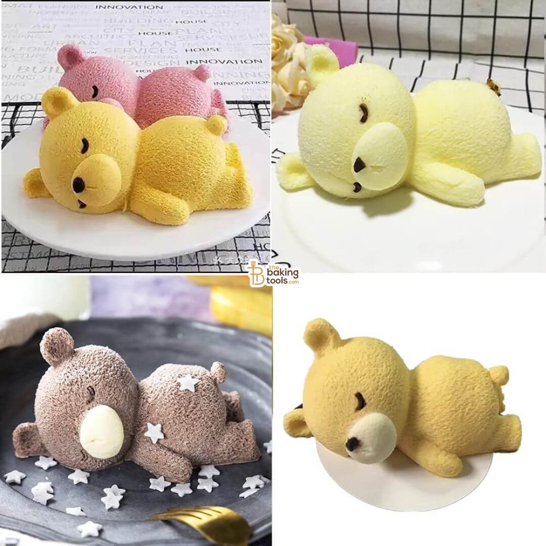 3D Sleeping Teddy Bear Silicone Mould – Small Size