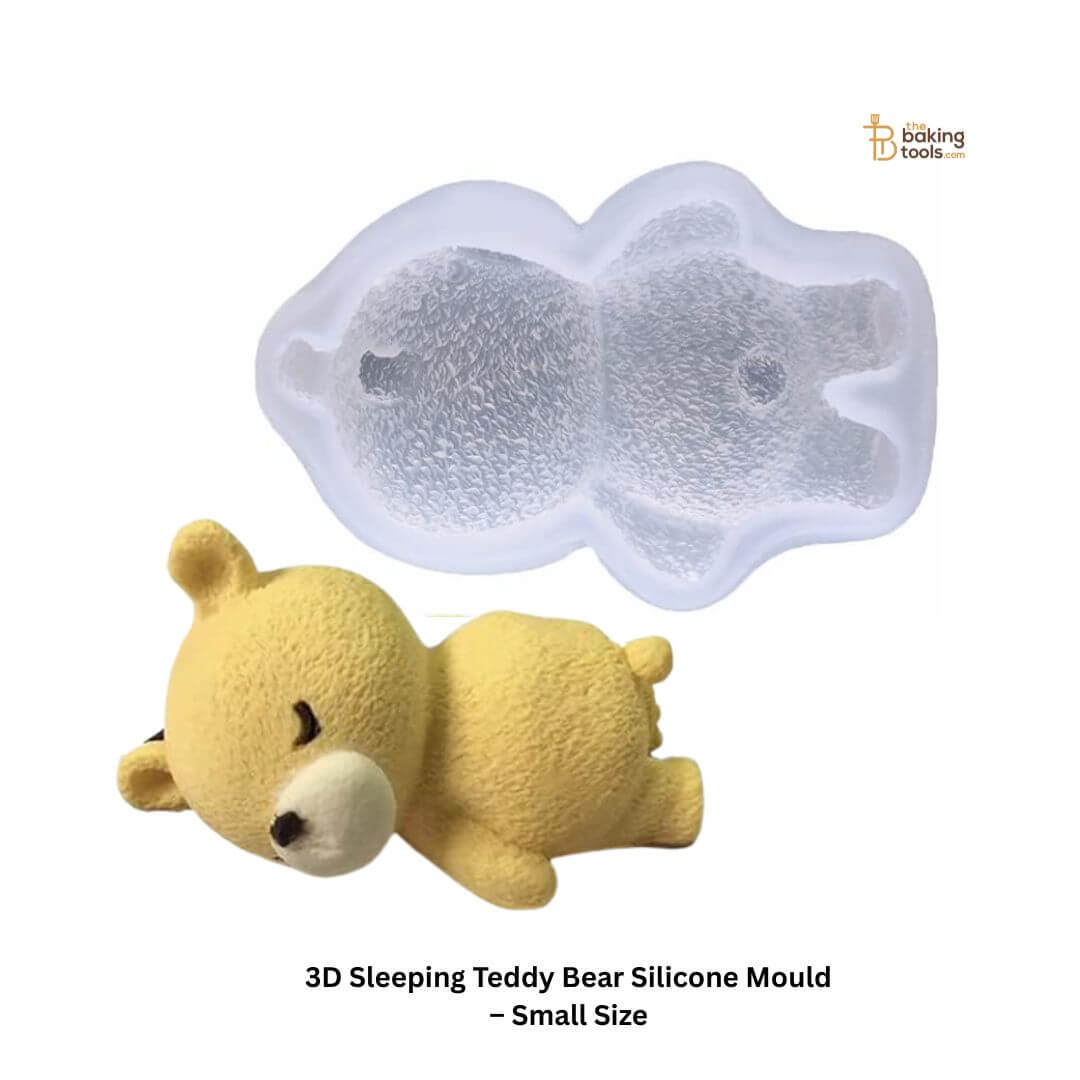 3D Sleeping Teddy Bear Silicone Mould – Small Size