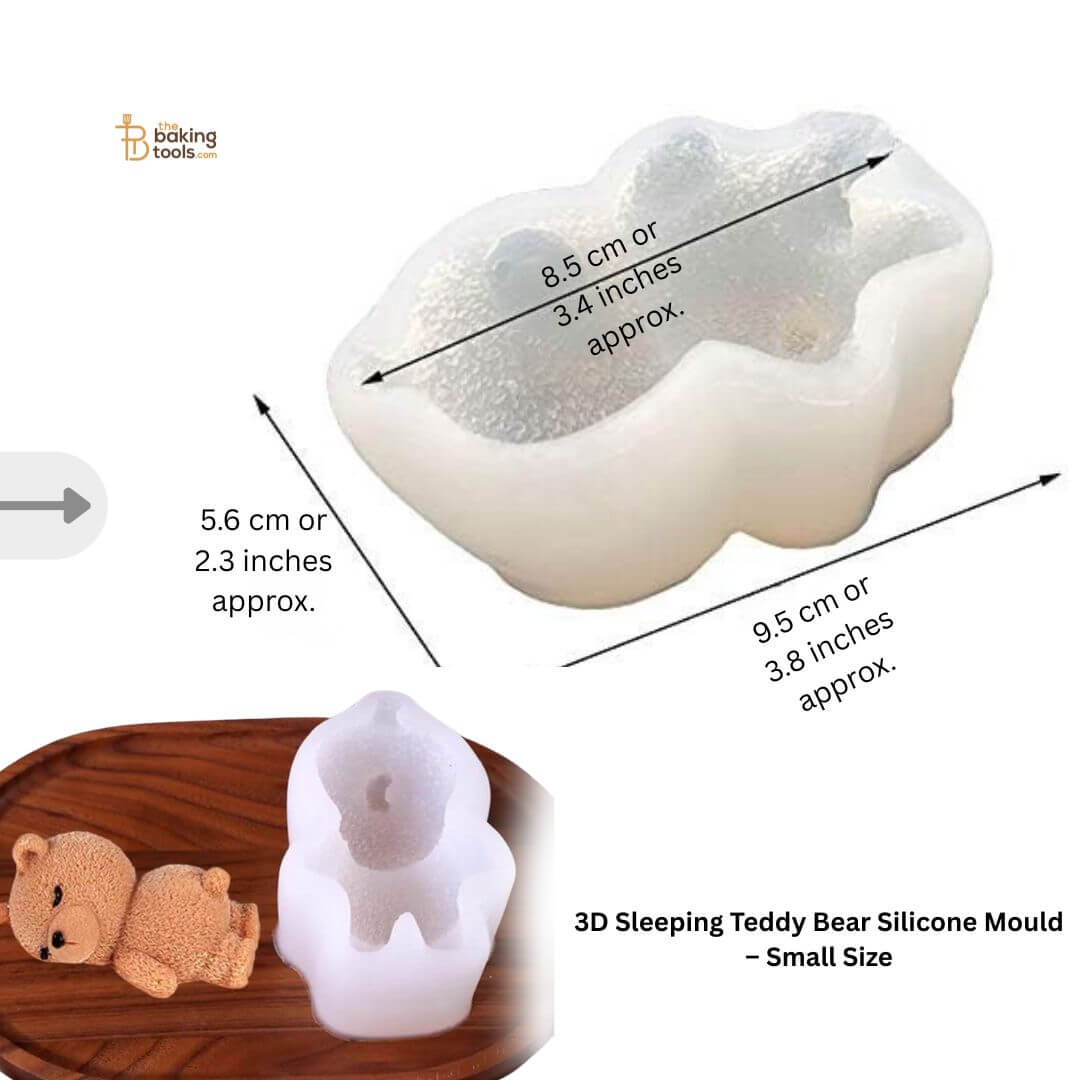 3D Sleeping Teddy Bear Silicone Mould – Small Size