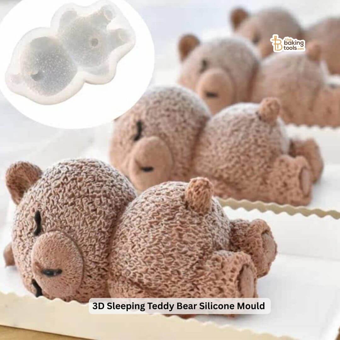 3D Sleeping Teddy Bear Silicone Mould – Small Size