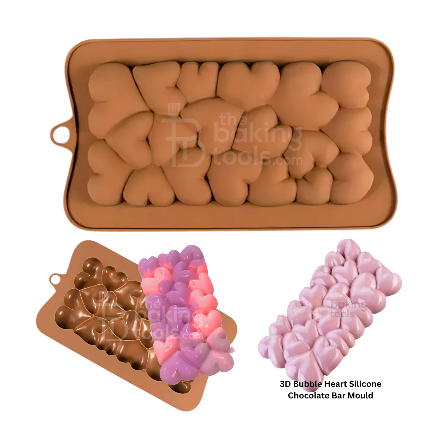 3D Bubble Heart Silicone Chocolate Bar Mould Valentine's Chocolate Mould