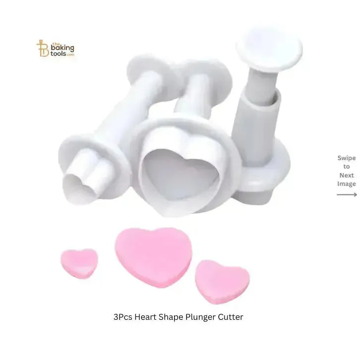 3Pcs Heart Shape Plunger Cutter - thebakingtools.com