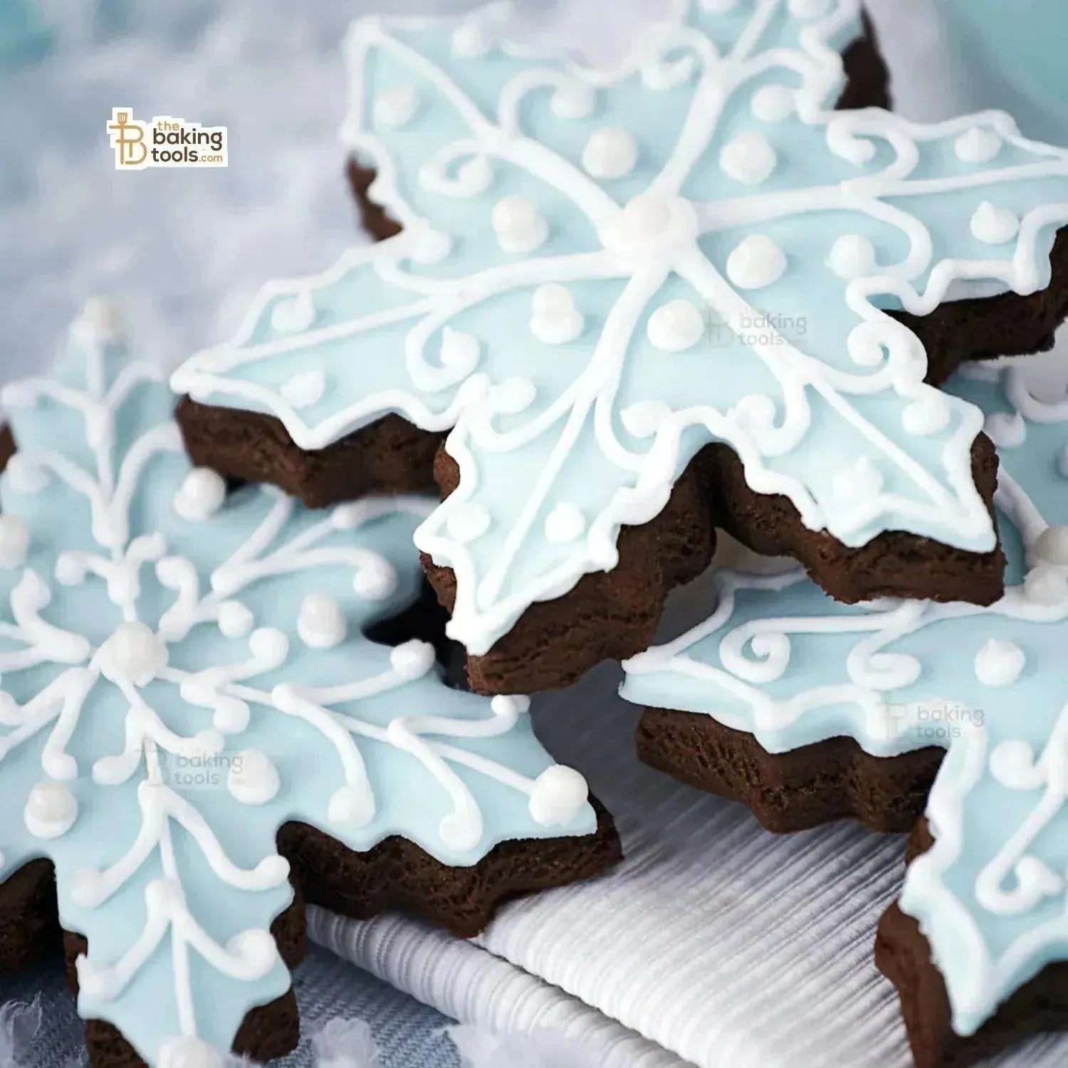 3 Pieces Snowflake Cookie Cutter Stainless Steel Christmas Biscuit Cutter Set - thebakingtools.com