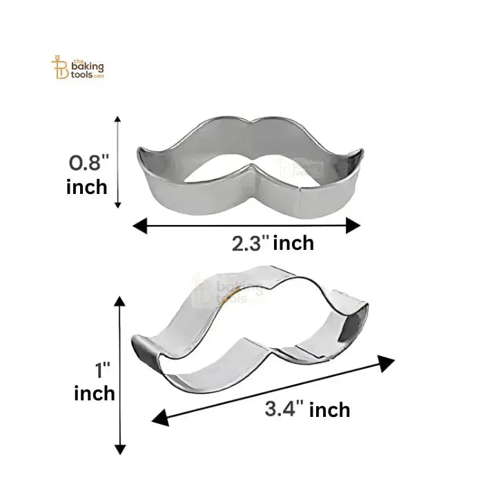 Mustache Cookie Cutter – 2 Pc Set (Silver) - thebakingtools.com