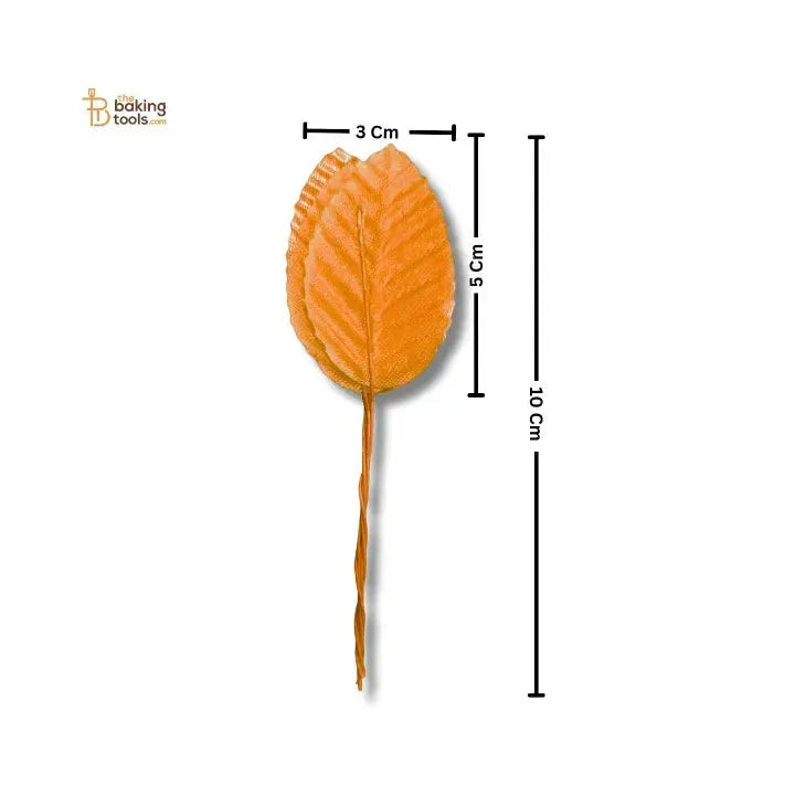 Artificial Leaves Stems – Orange (50 Pcs Leaf) - thebakingtools.com