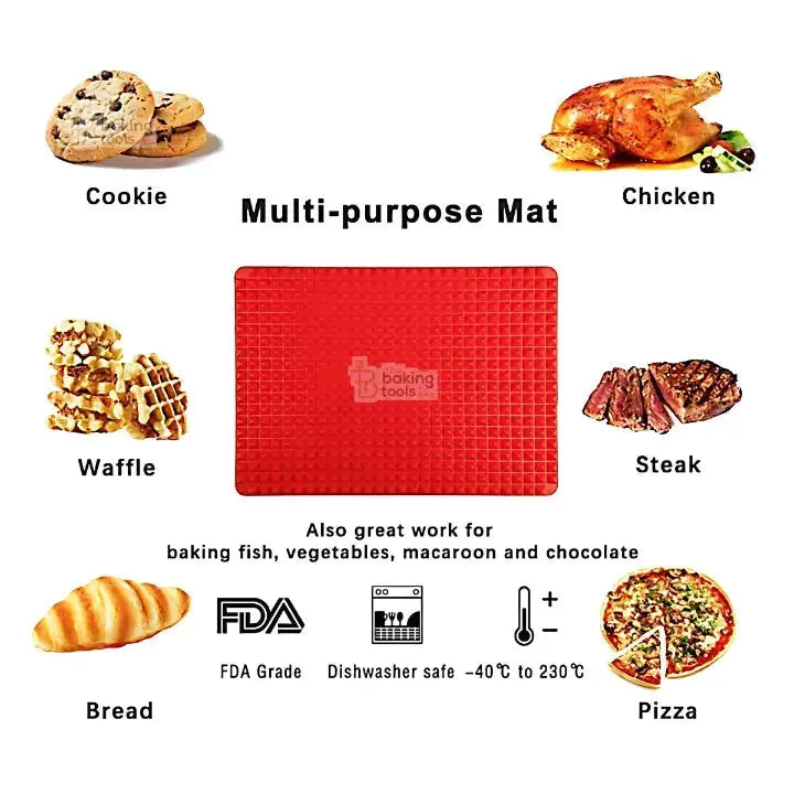 Silicone Baking Mat – Pyramid-Shaped (16 x 11.5 inch) - thebakingtools.com