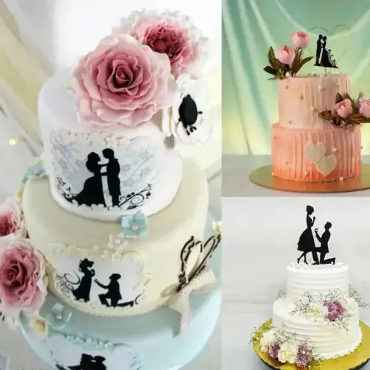 Couple Shape Chocolate Garnishing Sheet - thebakingtools.com