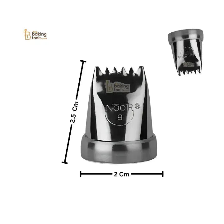 Noor Icing Nozzle | Fancy Band Design | No. 9 | Small Tip - thebakingtools.com