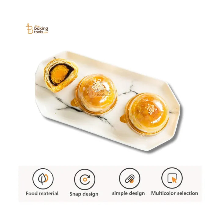 Gold Clear Plastic Mini Cake Box | Muffins Box | Pack of 50