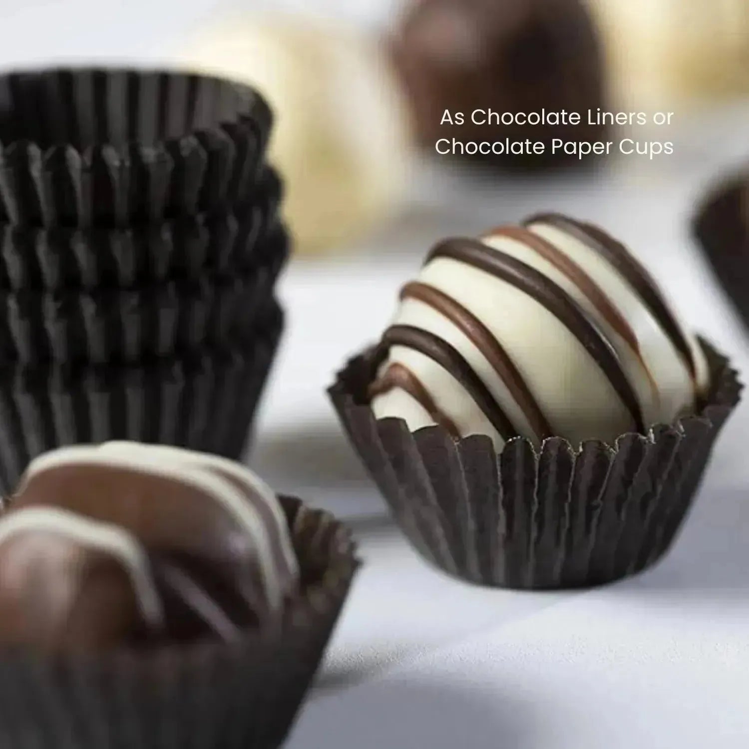 3 Inch Brown Chocolate Liners Laddu Paper Cups For Sweets Mithai (Pack of 100) - thebakingtools.com