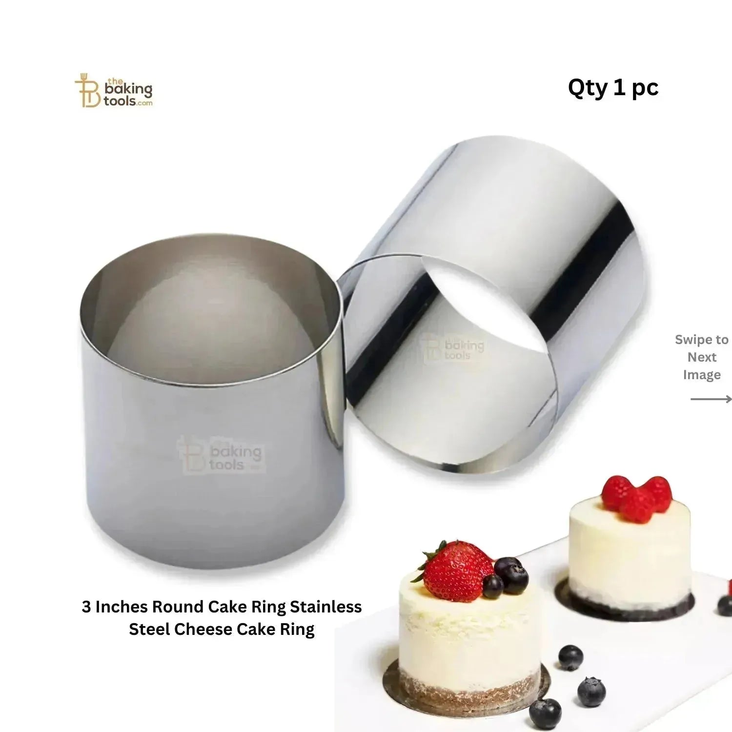 3 Inches Round Cake Ring Stainless Steel Cheese Cake Ring - thebakingtools.com