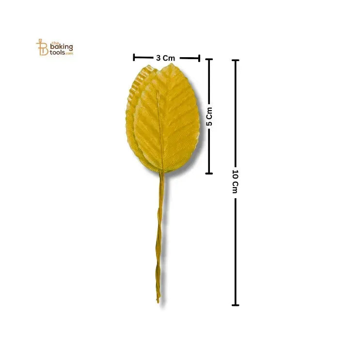 Artificial Leaves Stems – Golden (50 Pcs Leaf) - thebakingtools.com