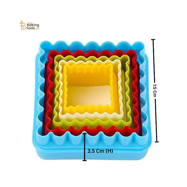 Plastic Square Shape Cutter Set – 5 Pieces - thebakingtools.com