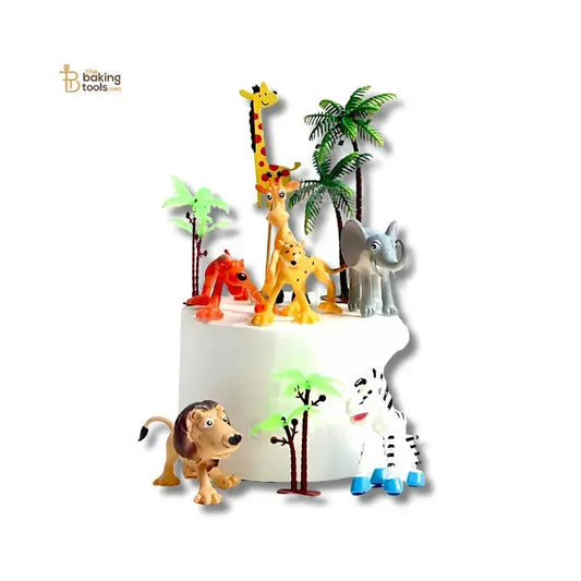 Jungle Theme Animal Cake Toppers – Set of 6 - thebakingtools.com