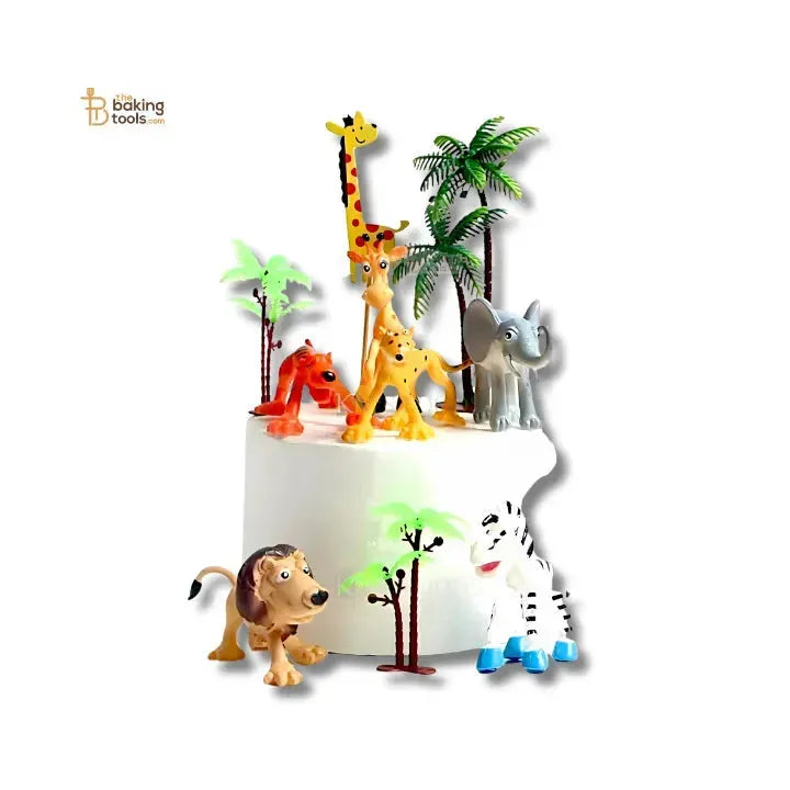 Jungle Theme Animal Cake Toppers – Set of 6 - thebakingtools.com