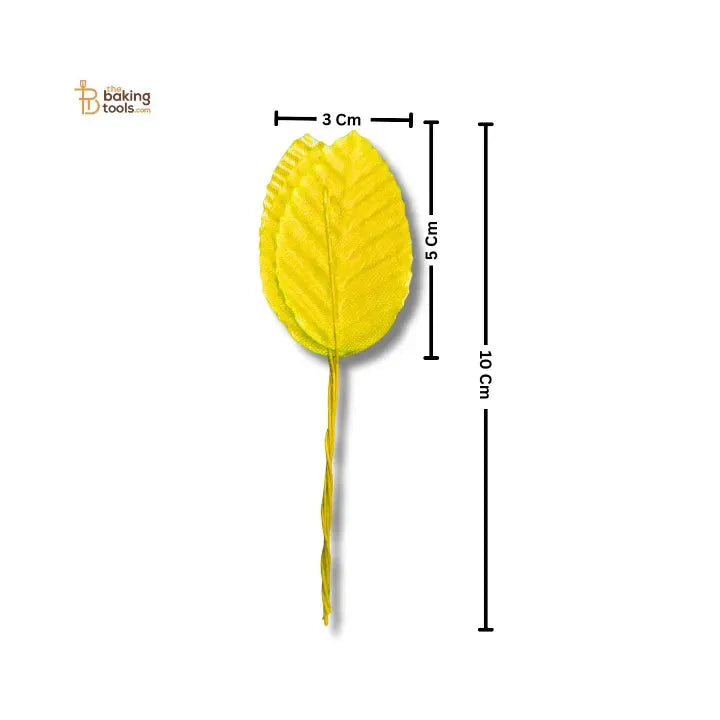 Artificial Leaves Stems – Yellow (50 Pcs Leaf) - thebakingtools.com