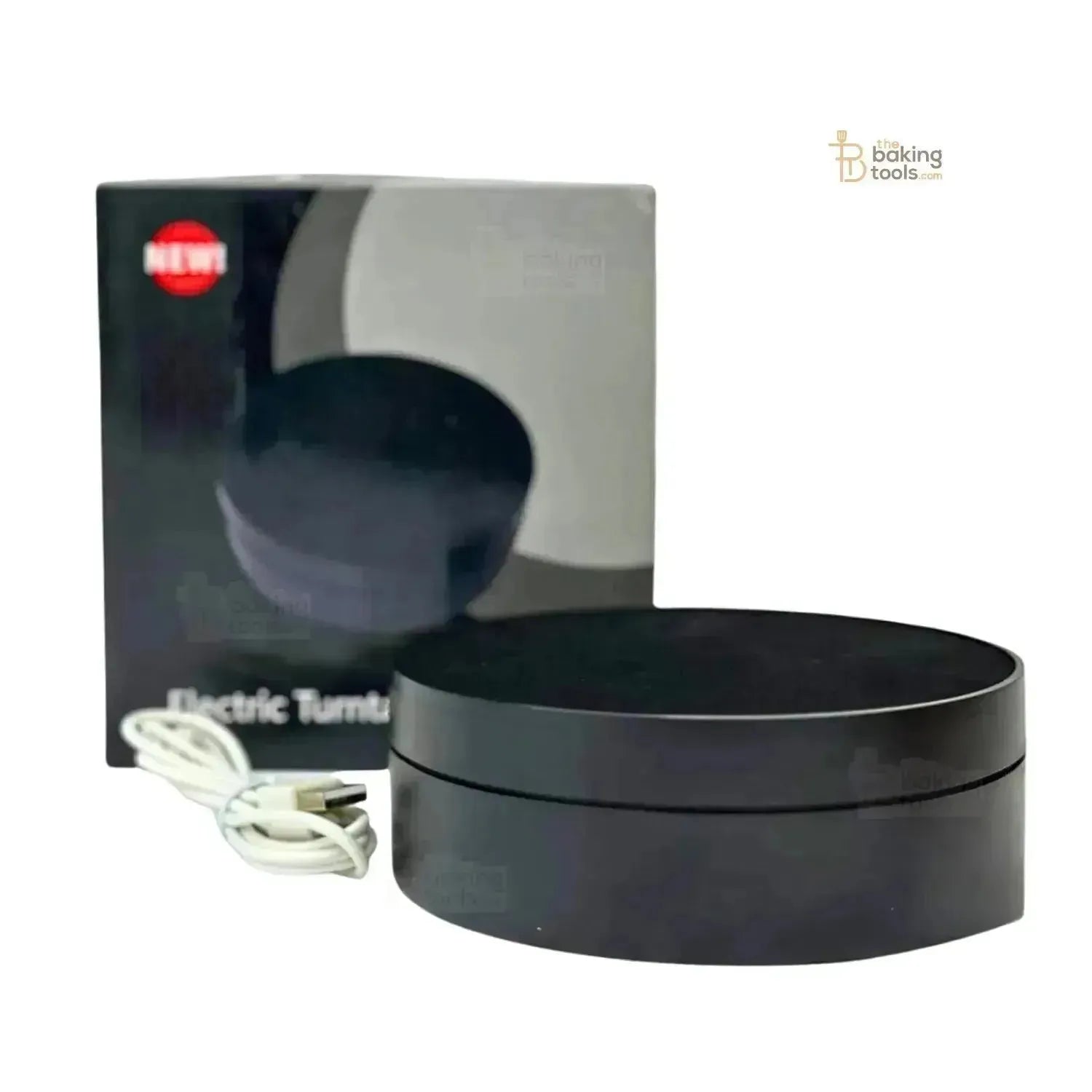 4.7 Inch (12 cm) 360° Black Electric Rotating Turntable - thebakingtools.com