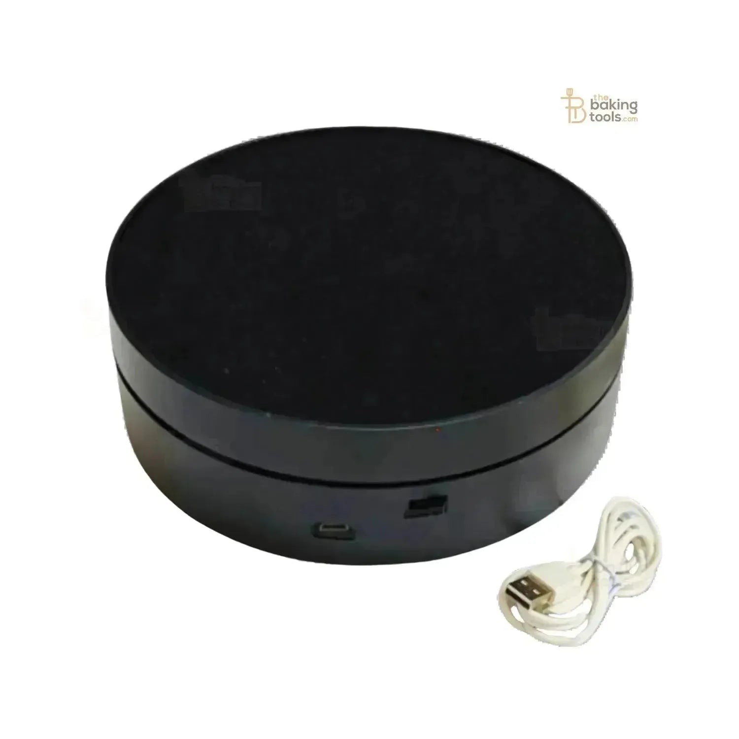 4.7 Inch (12 cm) 360° Black Electric Rotating Turntable - thebakingtools.com