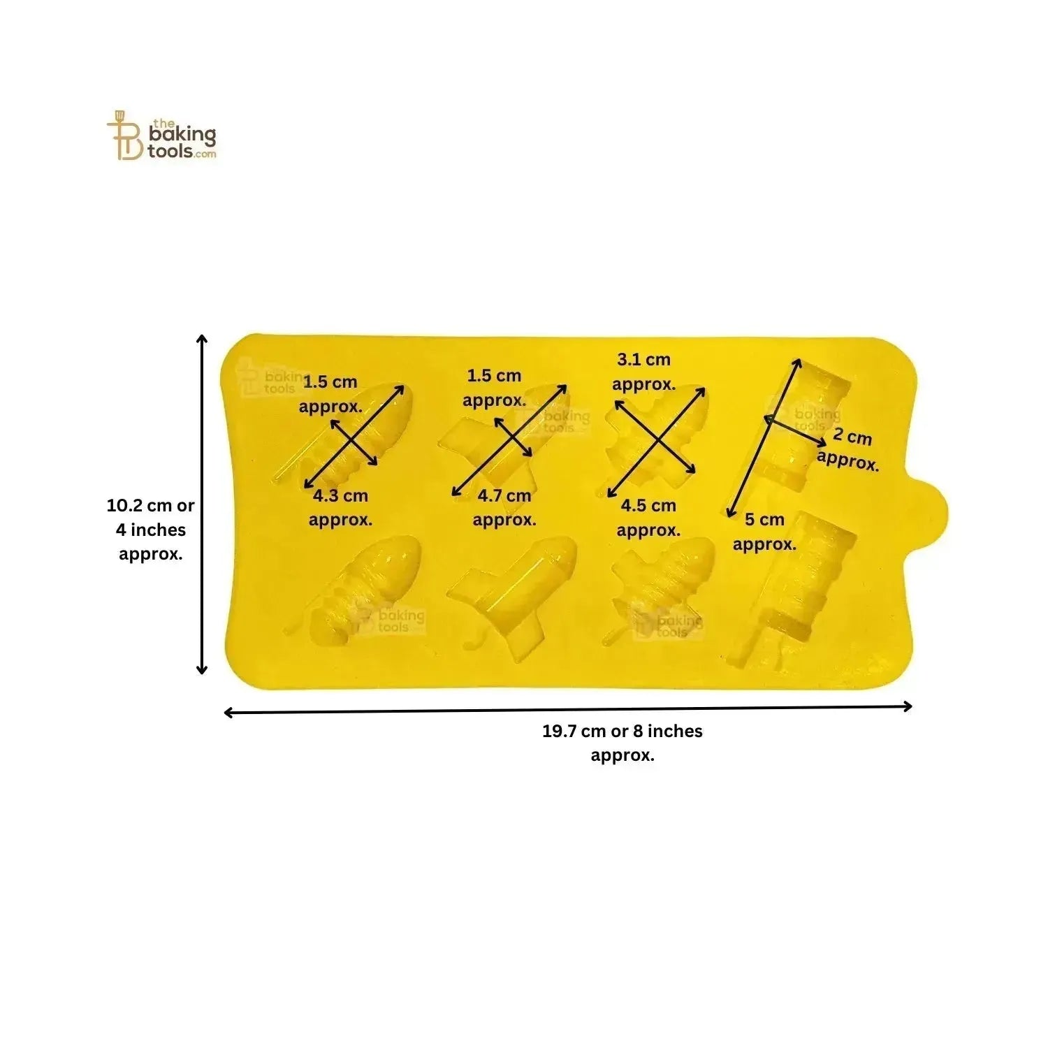 4 Cavity Diwali Rocket Shape Diwali Firecracker Silicone Chocolate Mould - thebakingtools.com