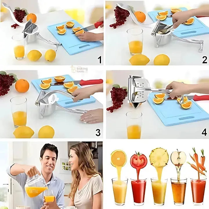 Aluminium Manual Fruit Juicer – Heavy Duty Hand Press Citrus Squeezer 1 Pcs - thebakingtools.com