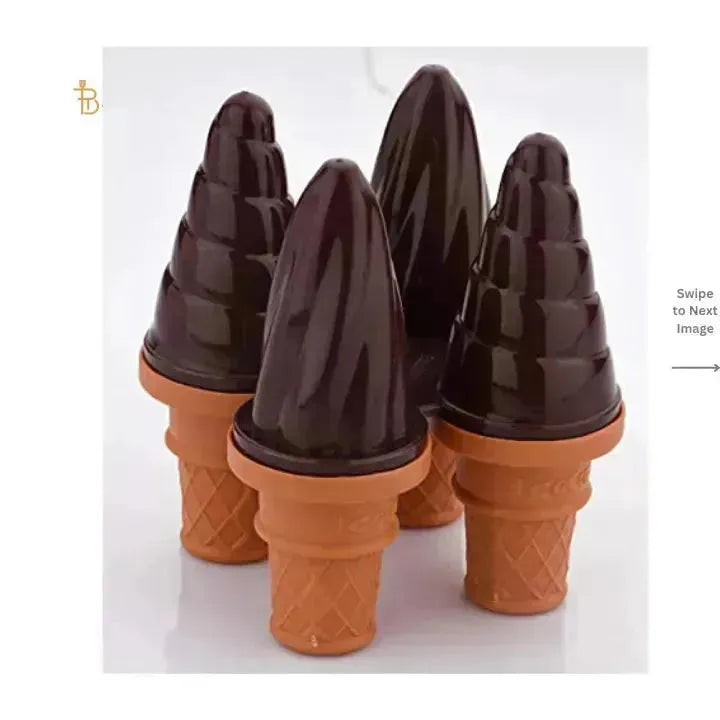 4 Cavity Cone Shape Popsicle Kulfi Ice Cream Maker Mould - thebakingtools.com