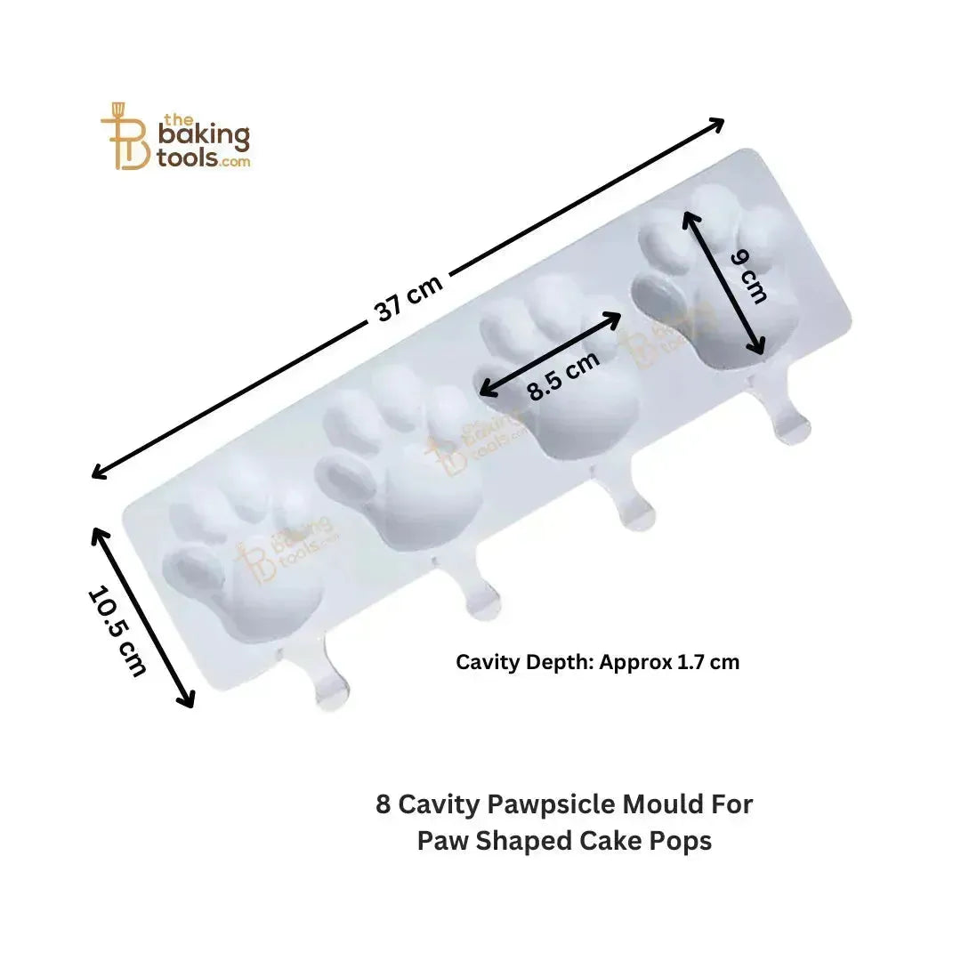 4 Cavity Pawpsicle Mould | Paw Shaped Cakesicle Cake Pop Molds - thebakingtools.com