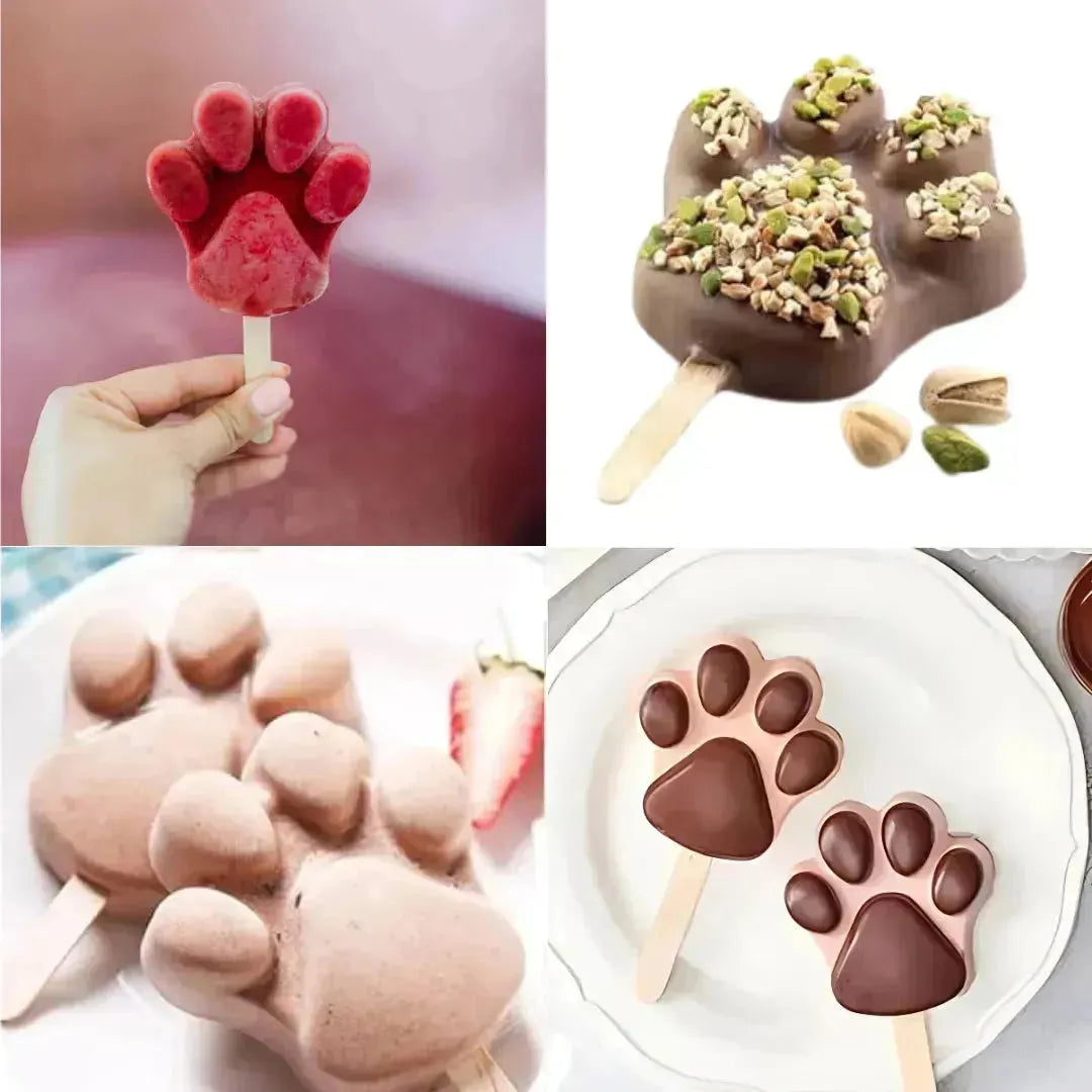 4 Cavity Pawpsicle Mould | Paw Shaped Cakesicle Cake Pop Molds - thebakingtools.com