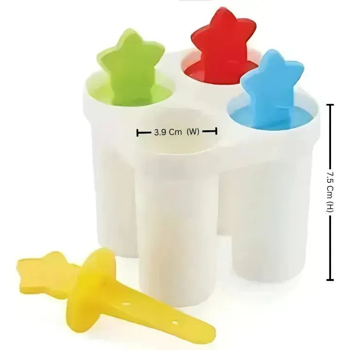 4 Cavity Popsicle Kulfi Ice Cream Maker Mould | Multicolor - thebakingtools.com