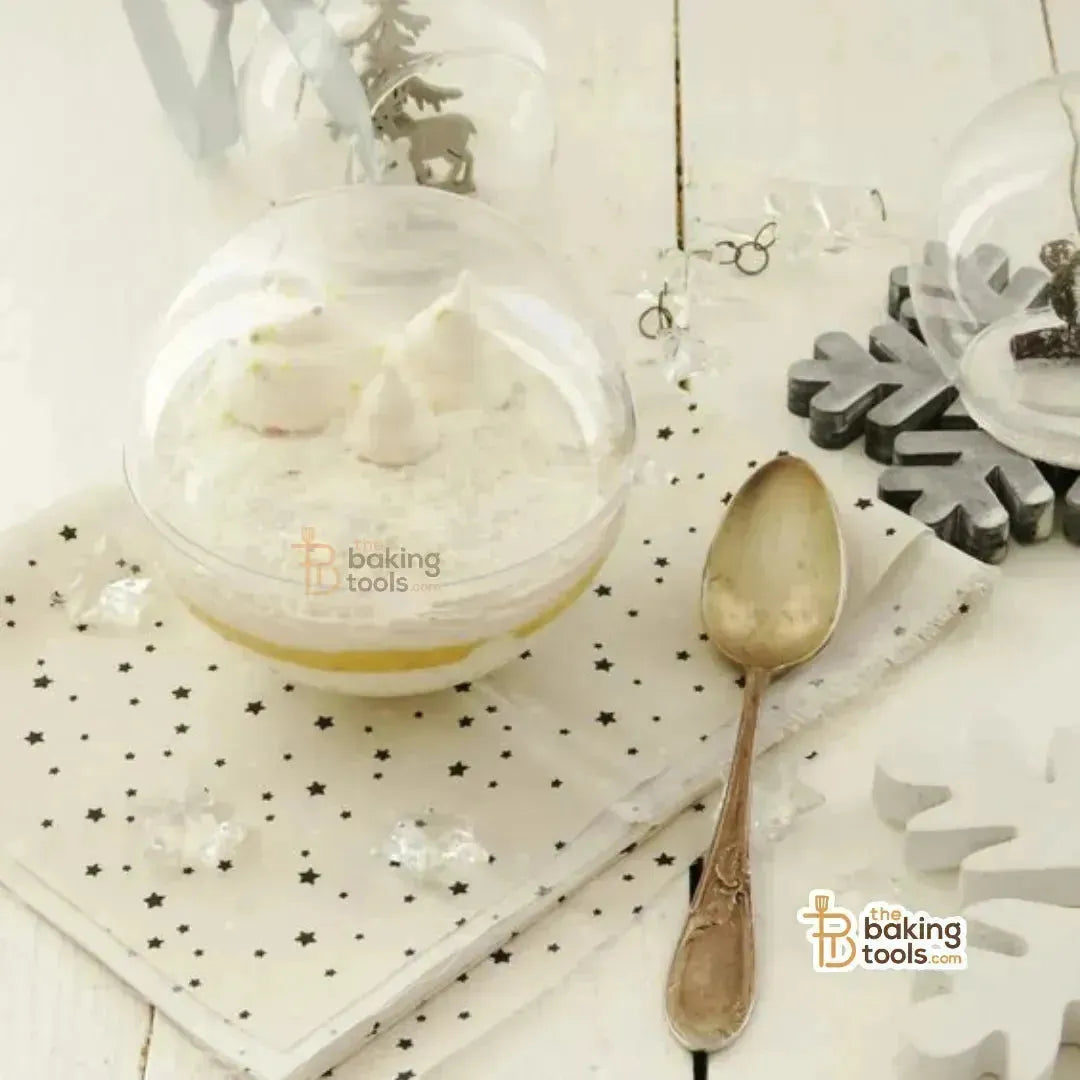 4 Inches Clear Acrylic Ball For Cake & Desert Presentation Globe Mousse Tub (Pack of 10) - thebakingtools.com