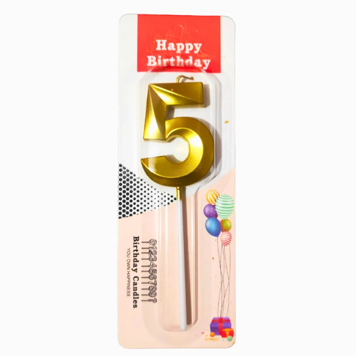 5 Five Golden Number Candle - thebakingtools.com