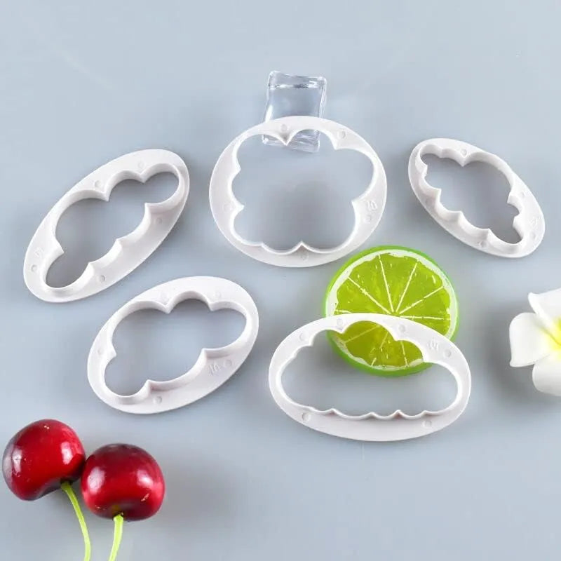 5 PCs Cloud Shape Plunger Cutter - thebakingtools.com