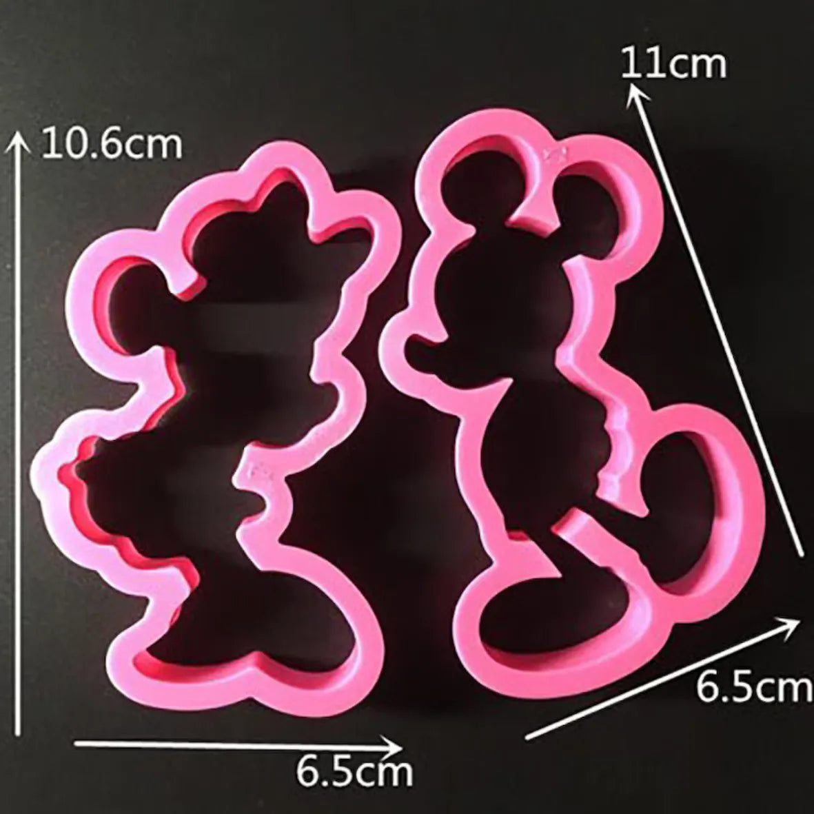 5 PCs Micky And Minnie Mouse Cutter - thebakingtools.com