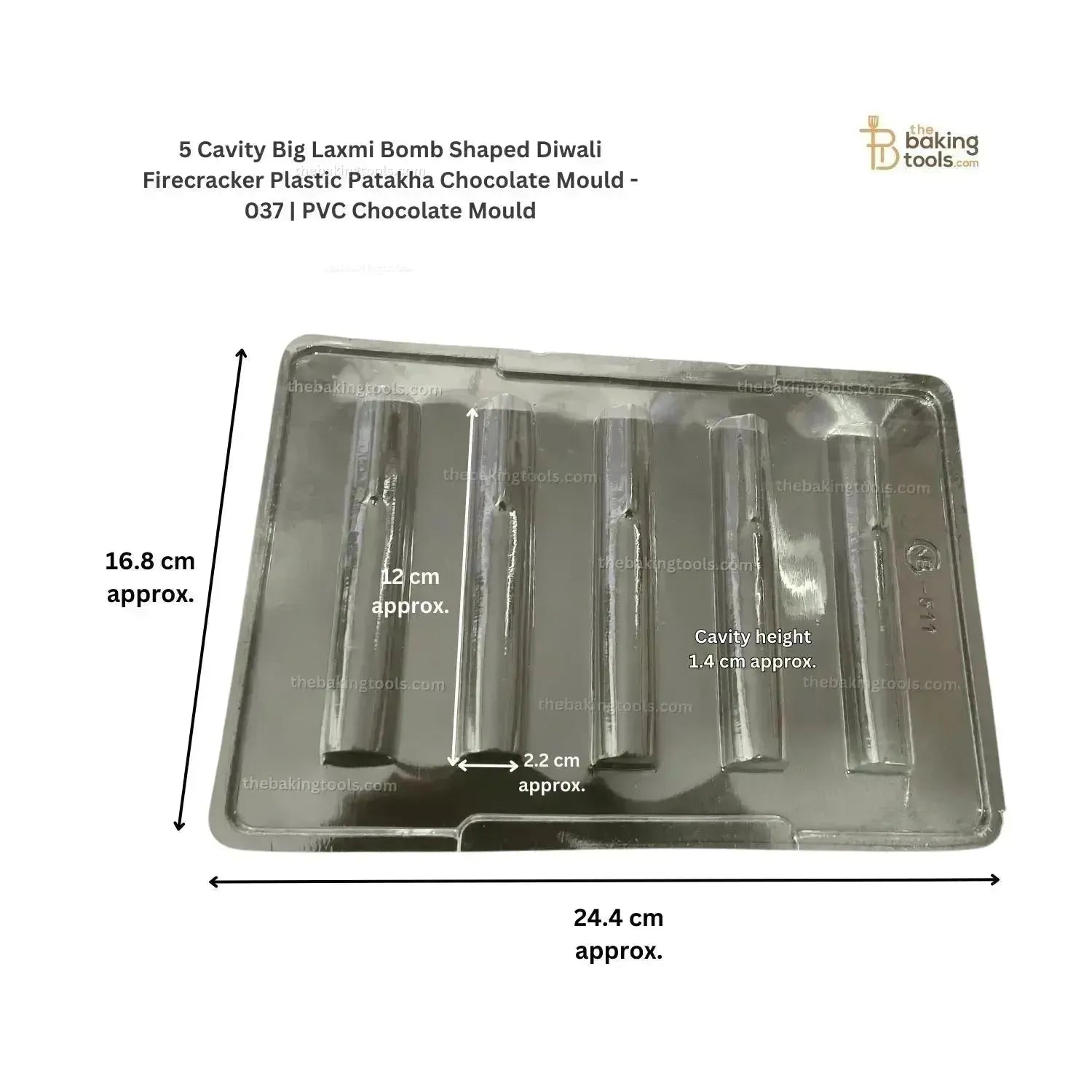 5 Cavity Big Laxmi Bomb Shaped Diwali Firecracker Plastic Patakha Chocolate Mould - 037 | PVC Chocolate Mould - thebakingtools.com