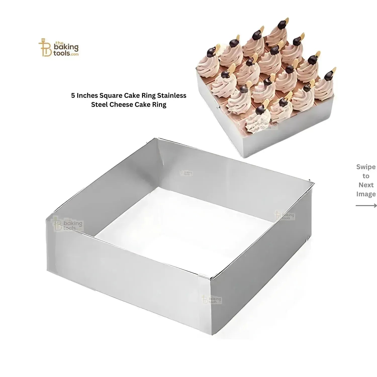 5 Inches Square Cake Ring Stainless Steel Cheese Cake Ring - thebakingtools.com