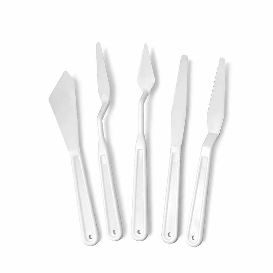 5 Pc Plastic Palette Knife Set For Making Flowers On Cake & Crafts