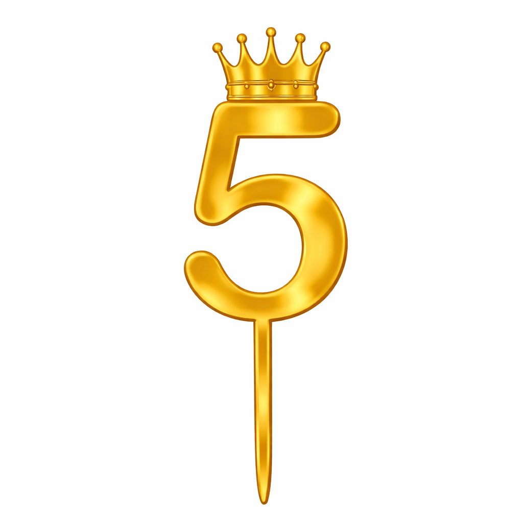 Five Number Cake Topper