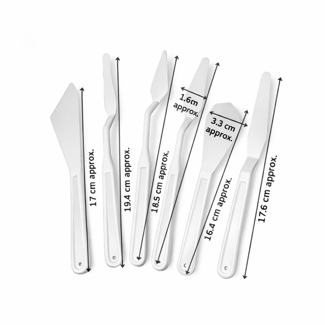 5 Pc Plastic Palette Knife Set For Making Flowers On Cake & Crafts