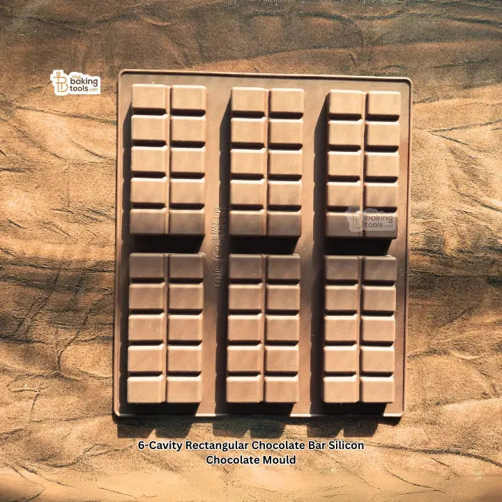 6-Cavity Rectangular Chocolate Bar Silicon Chocolate Mould