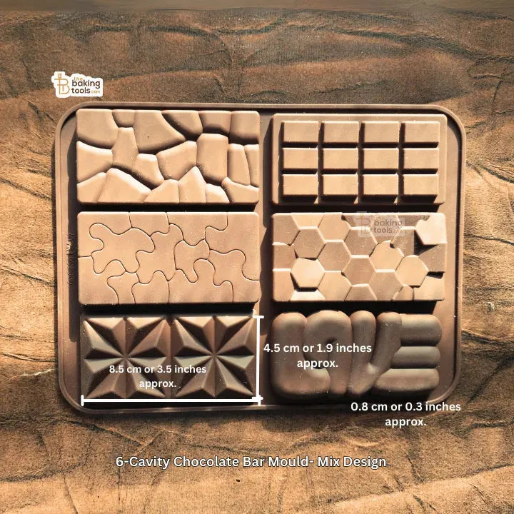 6-Cavity Chocolate Bar Mould- Mix Design