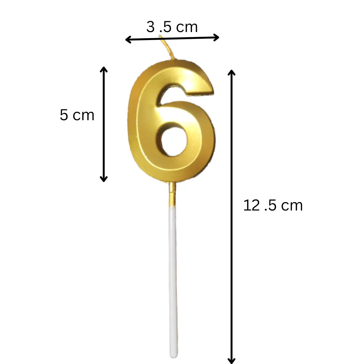 6 Six Golden Number Candle - thebakingtools.com