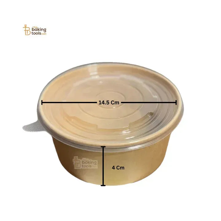 Craft Paper Brownie (Salad / Dessert) Bowl | 500ml – Pack of 10 - thebakingtools.com