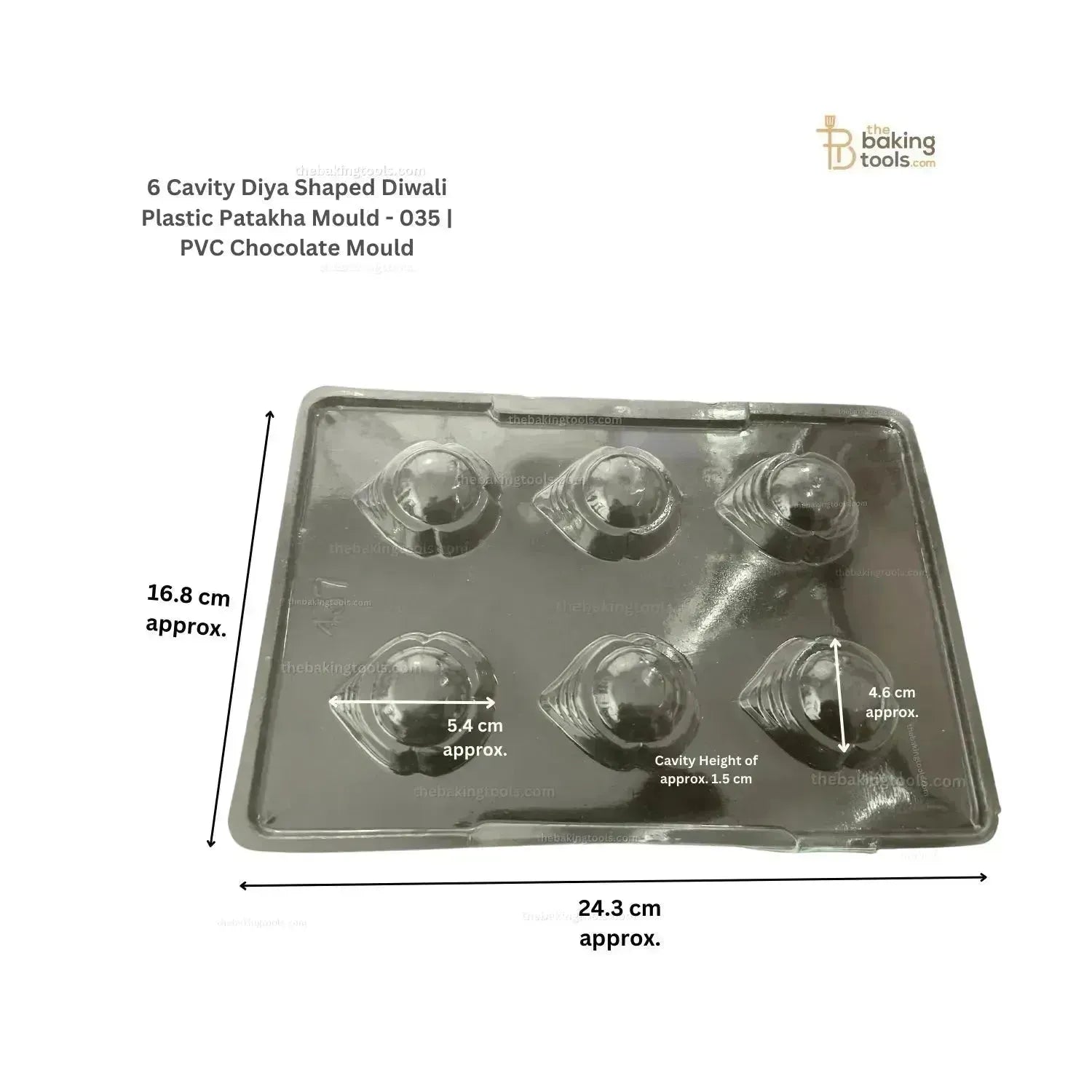 6 Cavity Diya Shaped Diwali Plastic Patakha Mould - 036 | PVC Chocolate Mould - thebakingtools.com