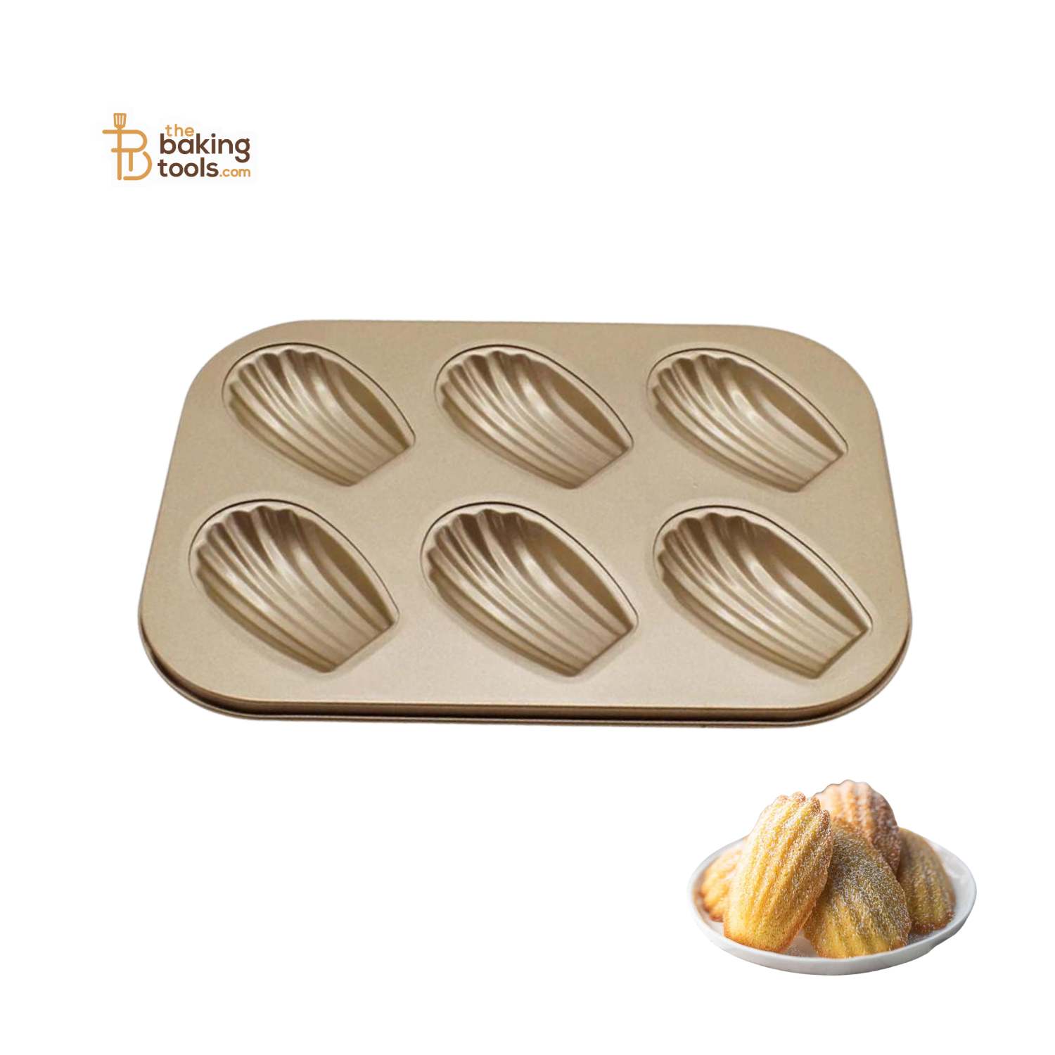 6 Cavity Madeleine Muffin Cake Mould Tray - thebakingtools.com