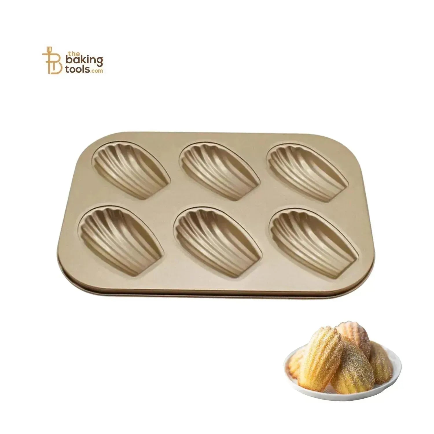 6 Cavity Madeleine Muffin Cake Mould Tray - thebakingtools.com