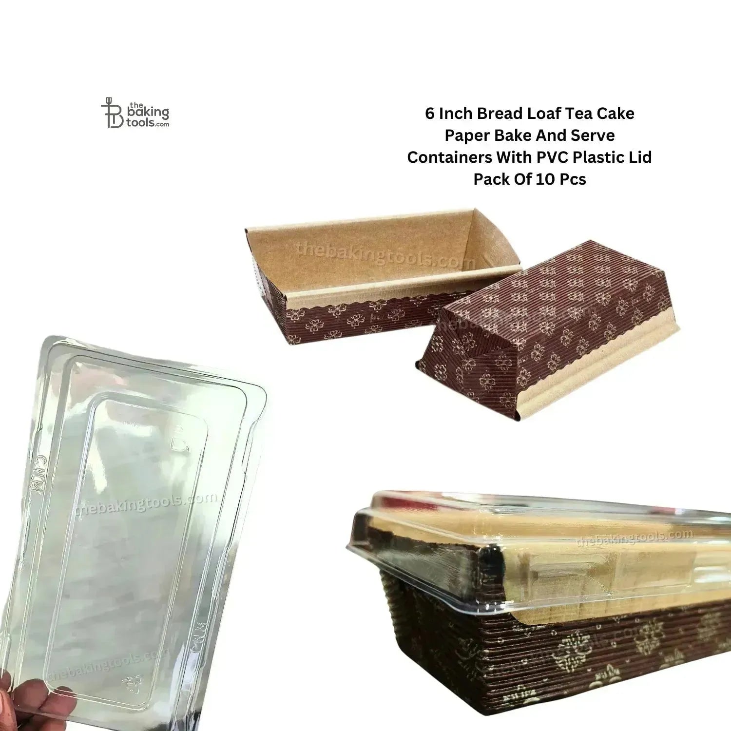 6 Inch Bread Loaf Plum Cake Bake And Serve Mould Container (Pack Of 10) - thebakingtools.com