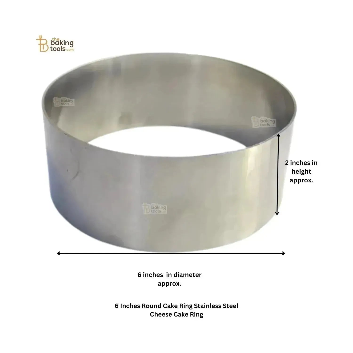 6 Inches Round Cake Ring Stainless Steel Cheese Cake Ring - thebakingtools.com