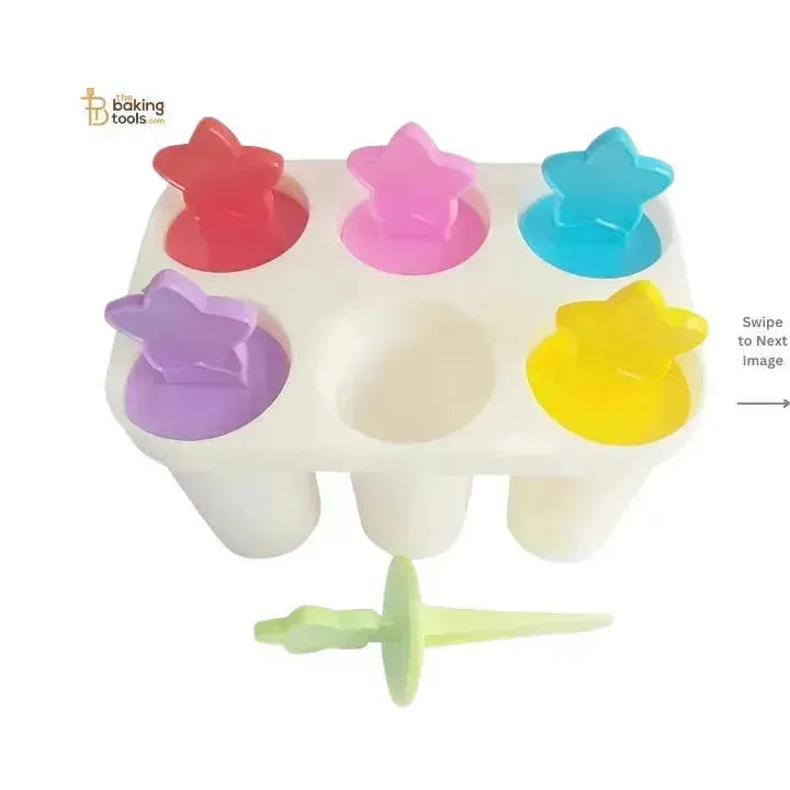 6 Cavity Popsicle Kulfi Ice Cream Maker Mould | Multicolor - thebakingtools.com