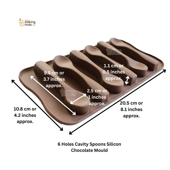 6 Cavity Spoons Silicon Chocolate Mould