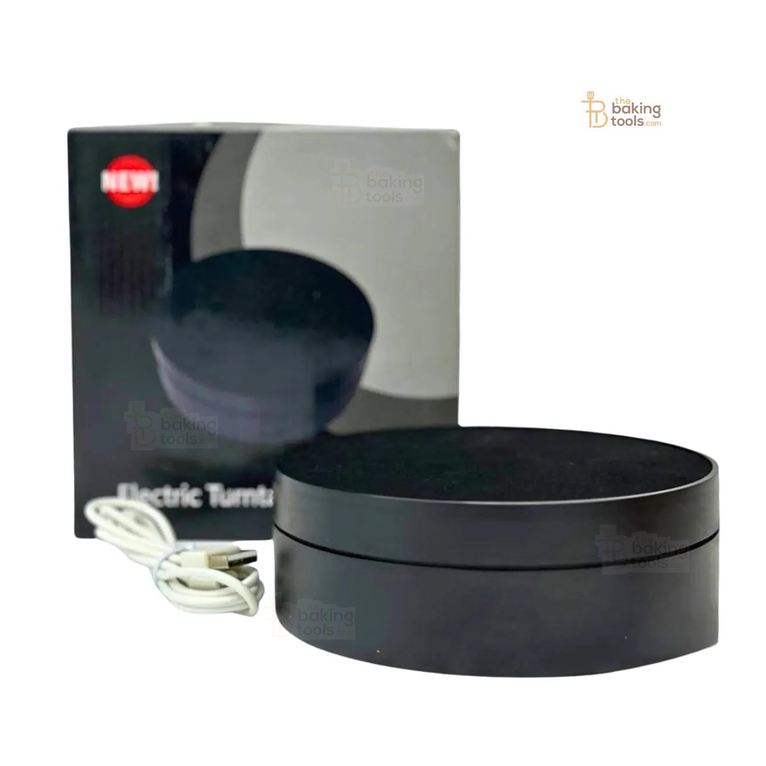 6 Inch 360 Degree Black Electric Rotating Turntable _ the baking tools