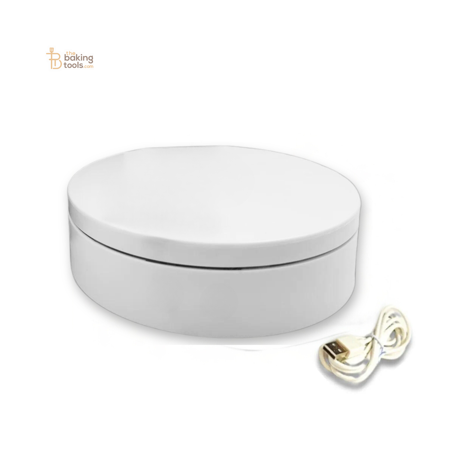 6 Inch 360 Degree White Electric Rotating Turntable _ the baking tools